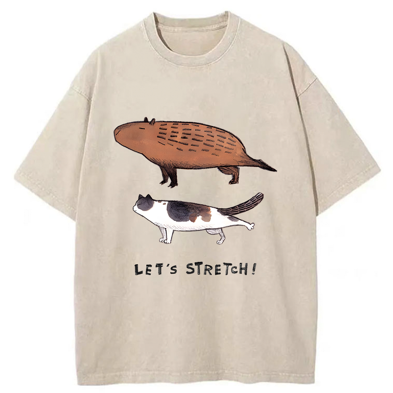 Tokyo-Tiger Let's Stretch Together Washed T-Shirt