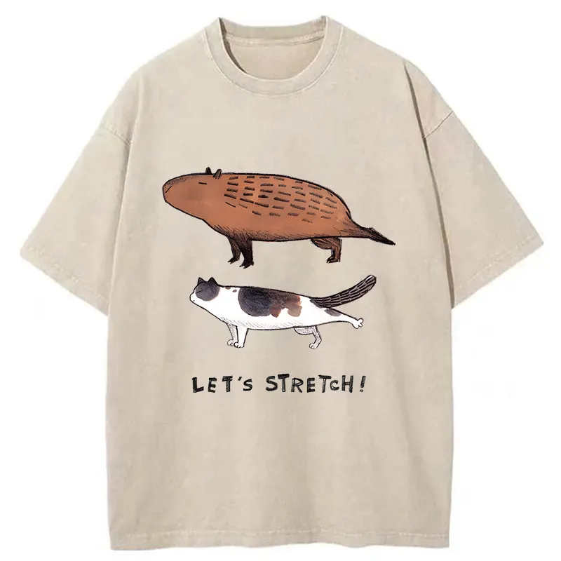 Tokyo-Tiger Let's Stretch Together Washed T-Shirt
