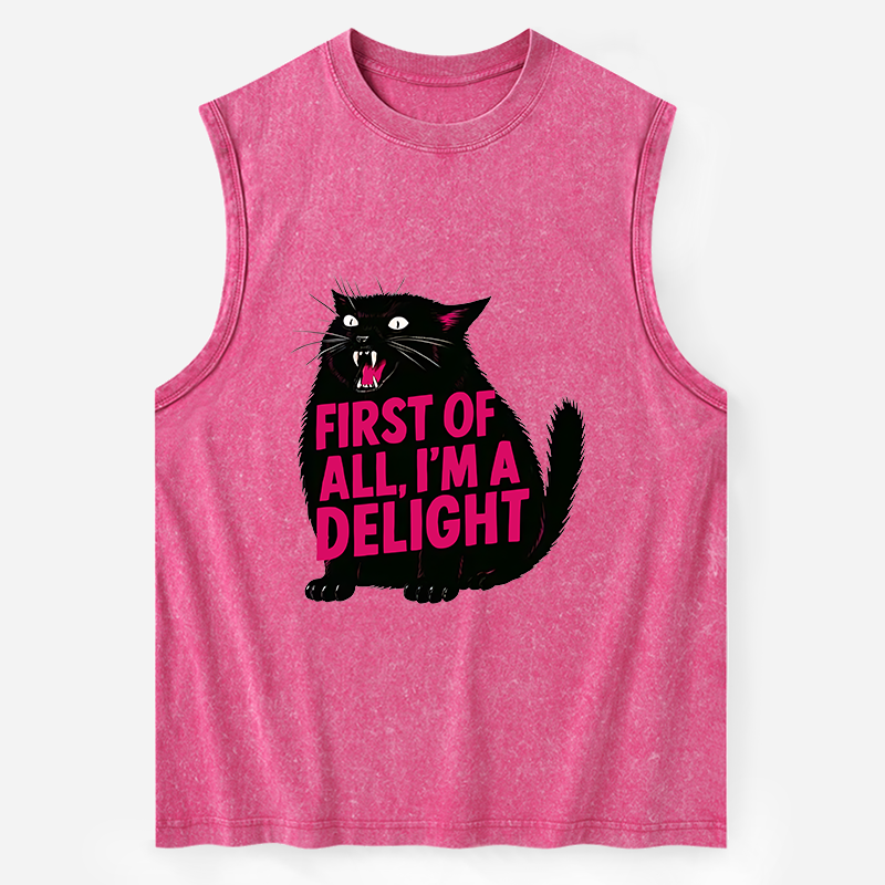 Tokyo-Tiger Roaring Black Cat Washed Tank