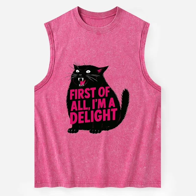 Tokyo-Tiger Roaring Black Cat Washed Tank