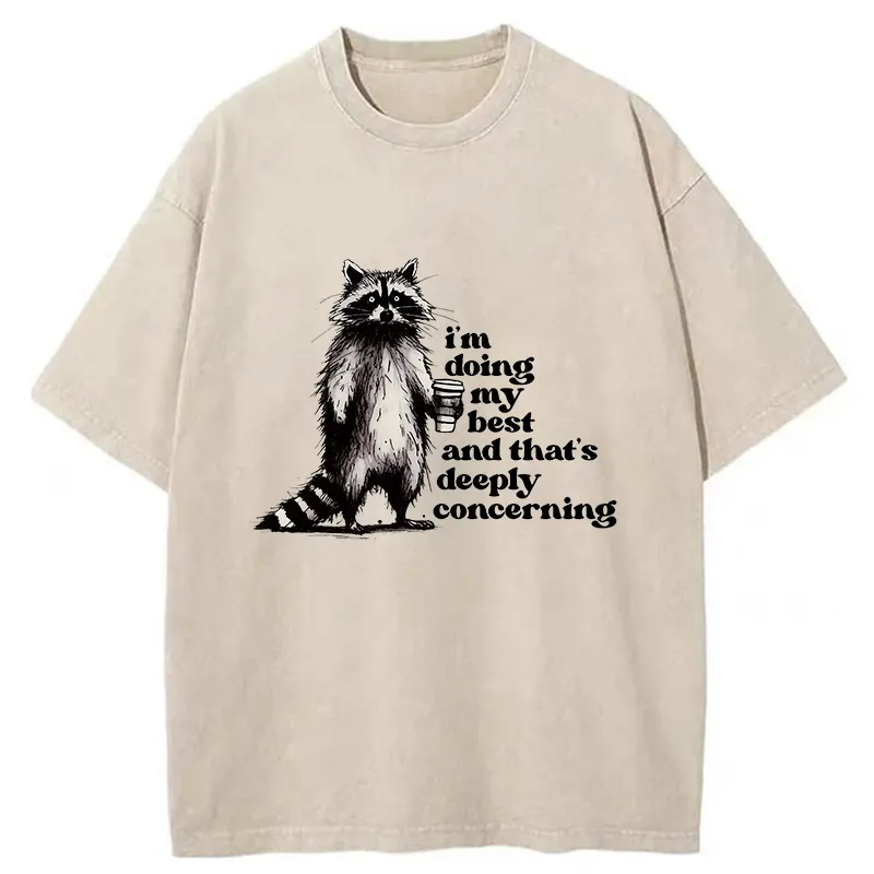 Tokyo-Tiger I'm Trying My Best But Still Worried Washed T-Shirt Sale