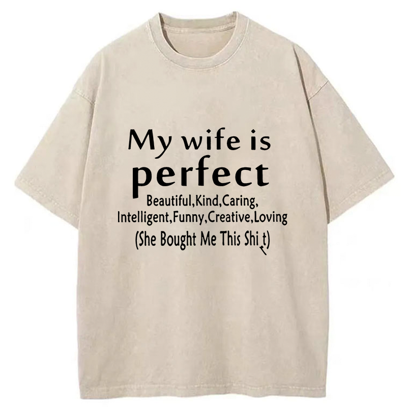 Tokyo-Tiger Praise My Wife Funny Washed T-Shirt