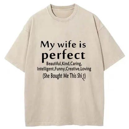 Tokyo-Tiger Praise My Wife Funny Washed T-Shirt