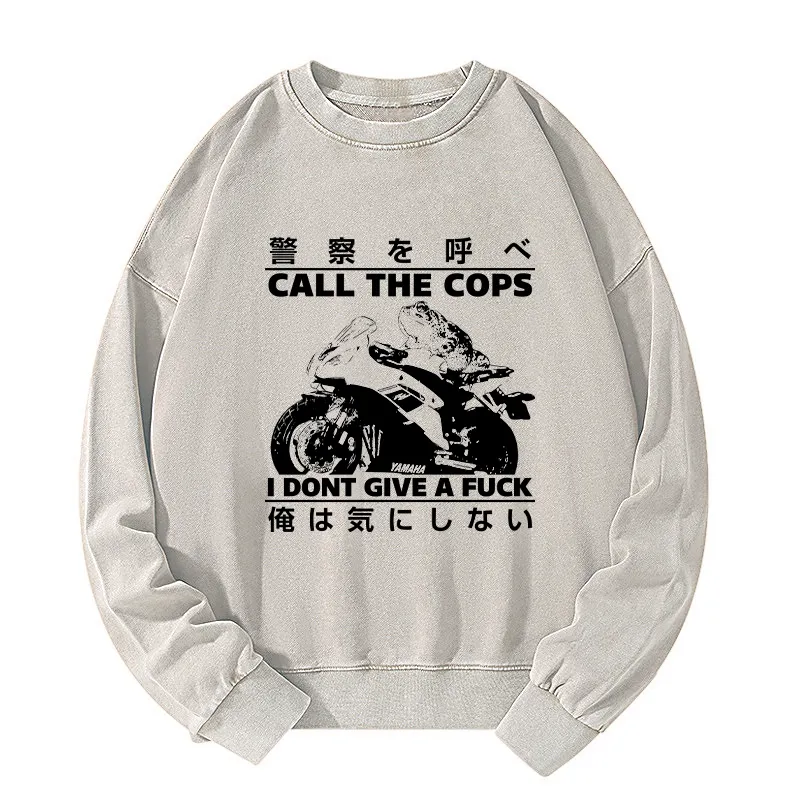 Tokyo-Tiger Funny Frog Riding A Motorcycle Washed Sweatshirt