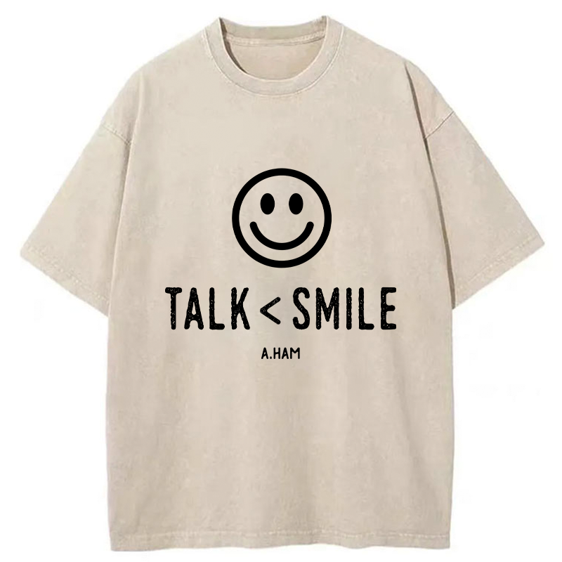 Tokyo-Tiger Talk Less Smile More Washed T-Shirt