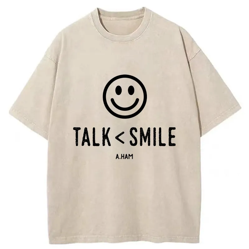 Tokyo-Tiger Talk Less Smile More Washed T-Shirt