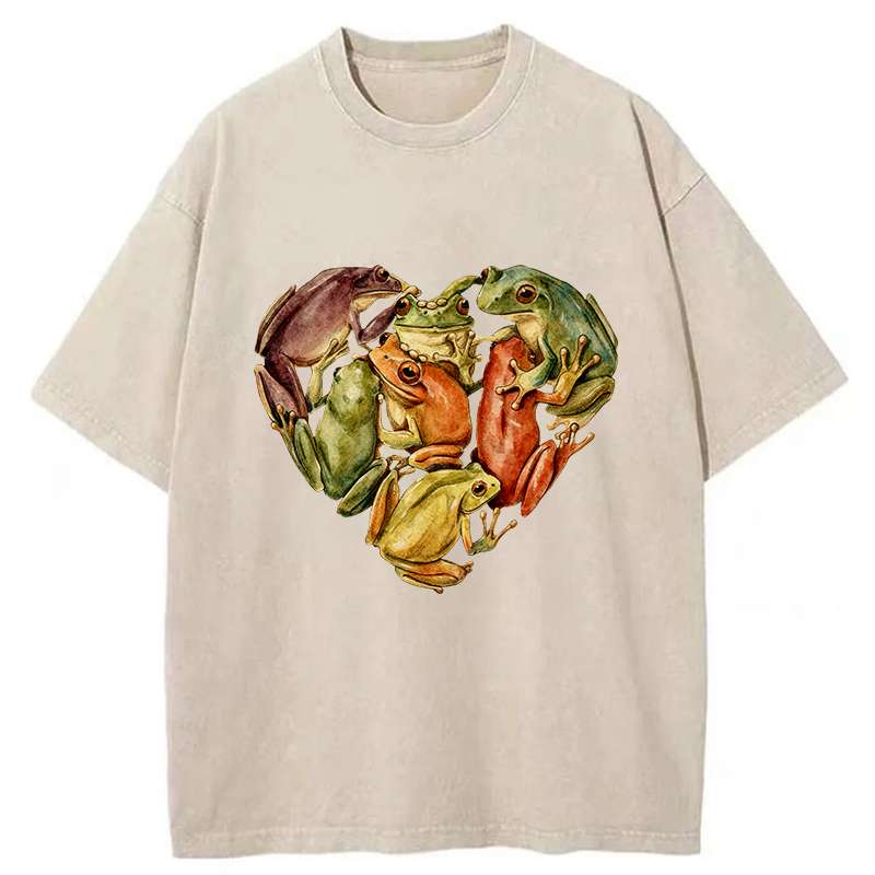 Tokyo-Tiger My Heart Is Filled With Frogs Washed T-Shirt