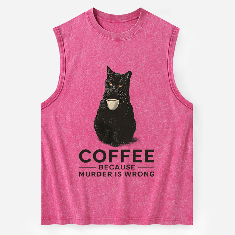 Tokyo-Tiger Can't Commit Murder So I'll Drink Coffee Washed Tank