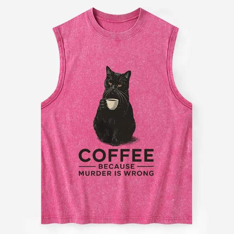 Tokyo-Tiger Can't Commit Murder So I'll Drink Coffee Washed Tank