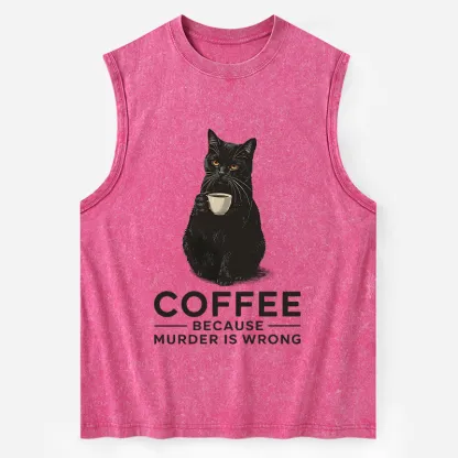 Tokyo-Tiger Can't Commit Murder So I'll Drink Coffee Washed Tank