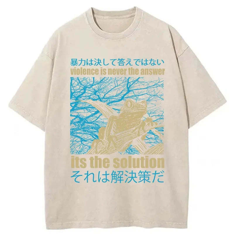Tokyo-Tiger Violence Is Never The Answer Its The Solution Washed T-Shirt Sale