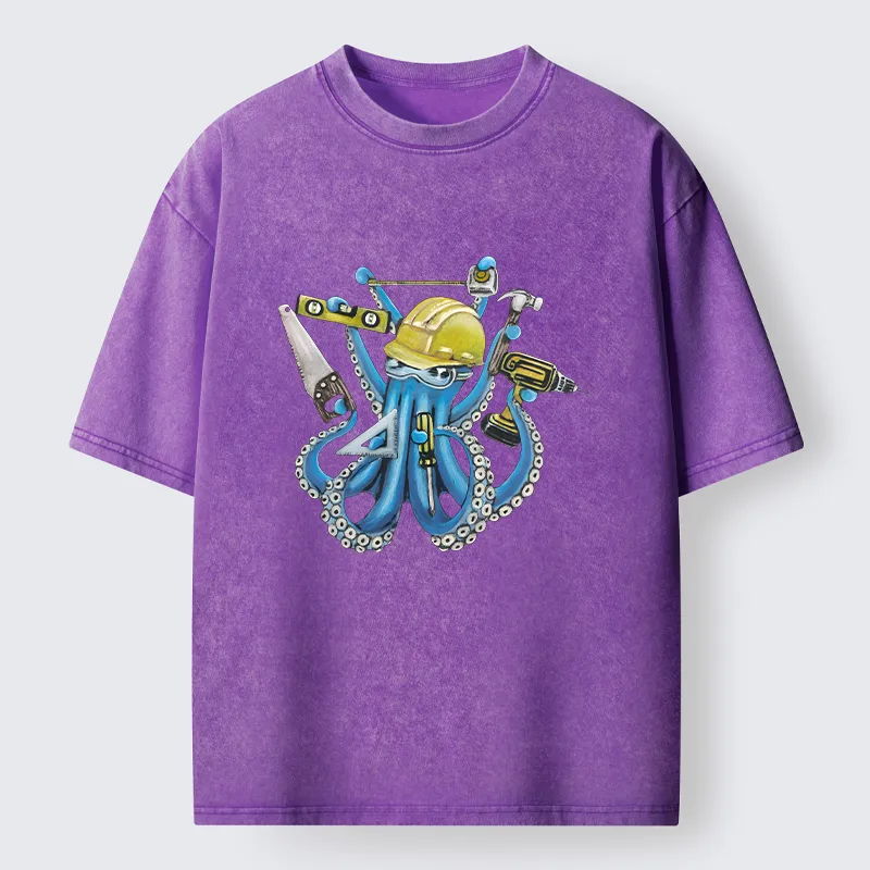 Tokyo-Tiger Architect Octopus Washed T-Shirt
