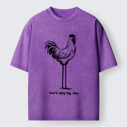 Tokyo-Tiger Don't Skip Leg Day Washed T-Shirt