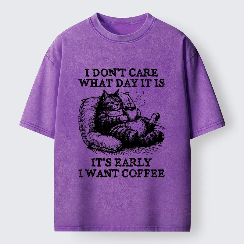 Tokyo-Tiger Have A Cup Of Coffee Before Doing Anything Washed T-Shirt