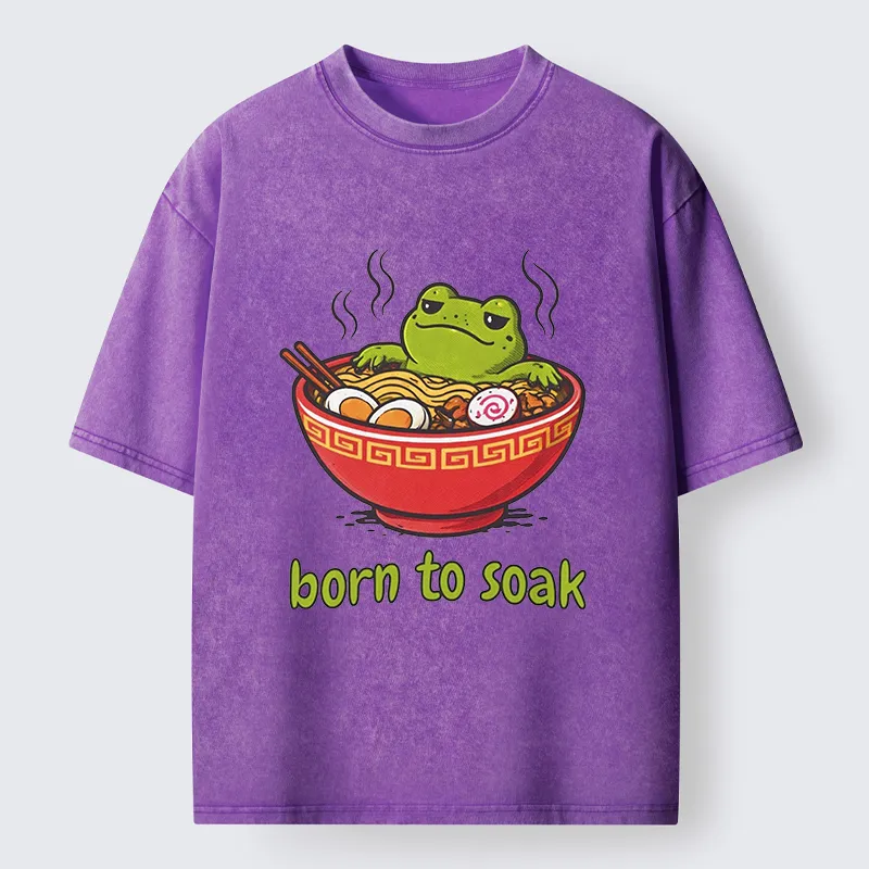Tokyo-Tiger Frog Born To Soak Washed T-Shirt