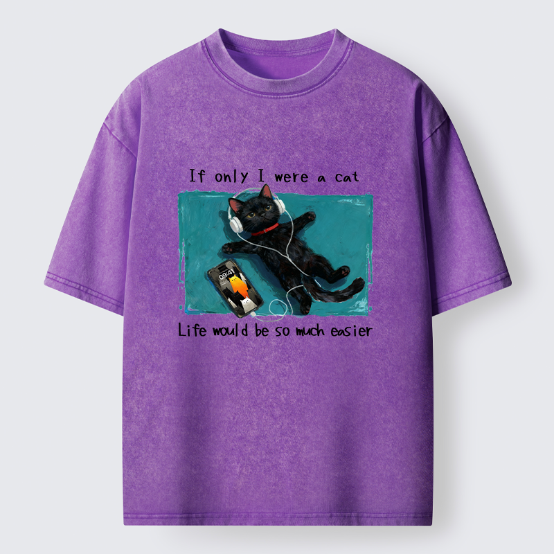 Tokyo-Tiger If Only I Were A Cat Washed T-Shirt