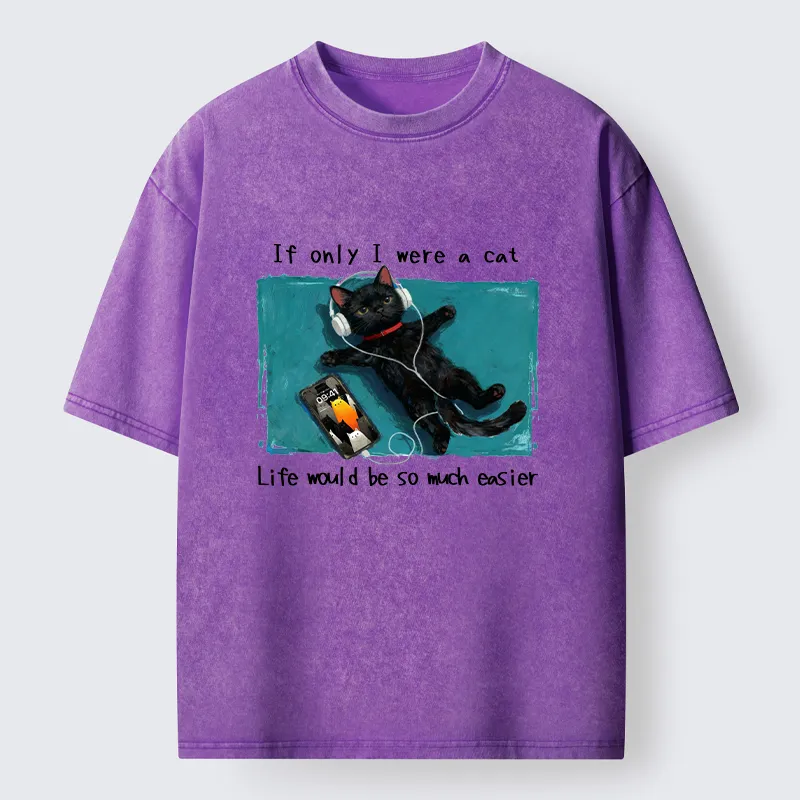 Tokyo-Tiger If Only I Were A Cat Washed T-Shirt