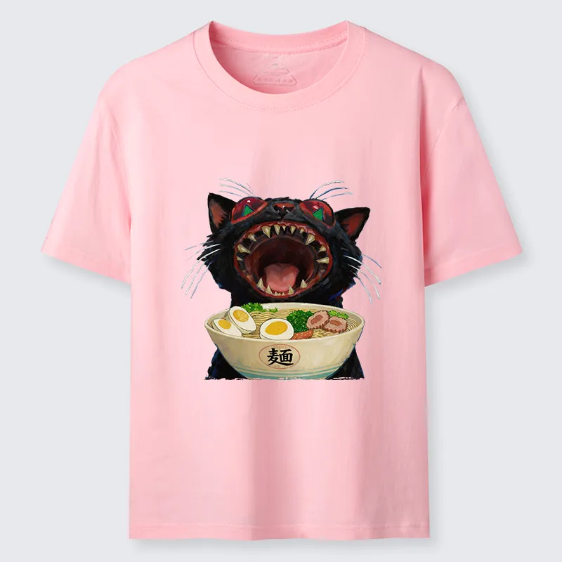 Tokyo-Tiger Black Cat Is Ready To Eat Ramen Classic T-Shirt