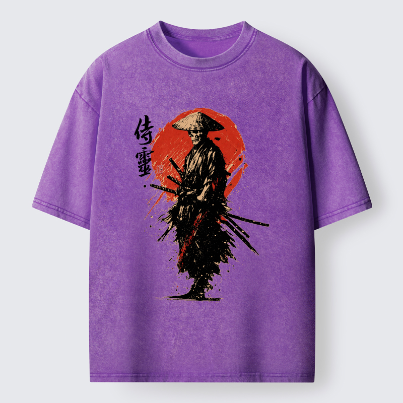Tokyo-Tiger Ghost Samurai Washed T-Shirt