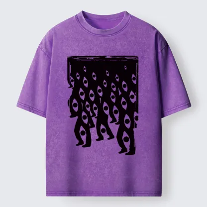 Tokyo-Tiger Misaligned Vision Art Washed T-Shirt