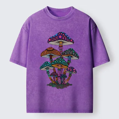 Tokyo-Tiger Beautiful Poisonous Mushrooms Washed T-Shirt