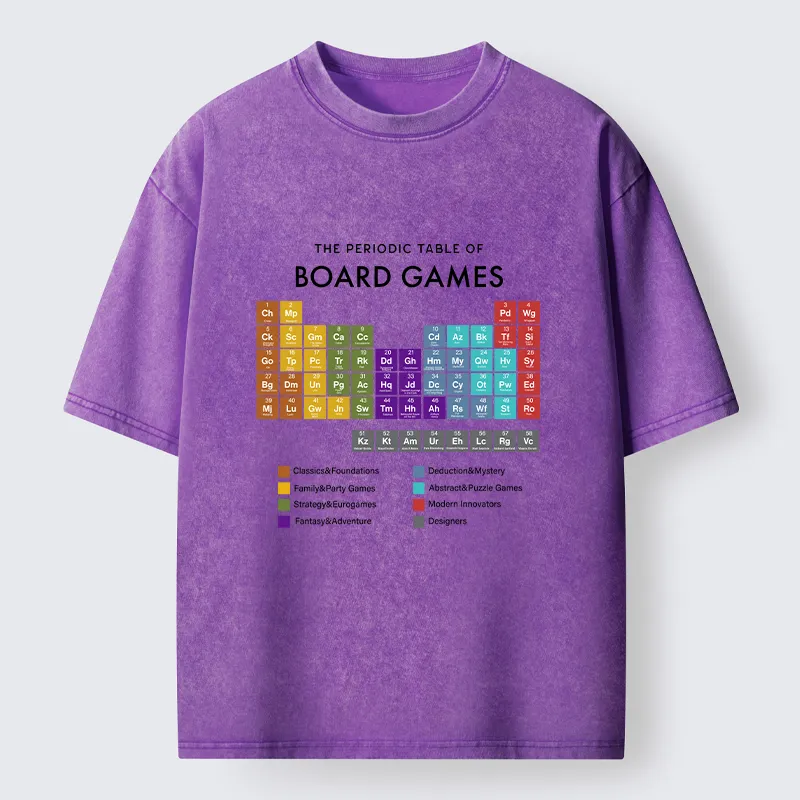 Tokyo-Tiger Periodic Table Of Elements In Board Games Washed T-Shirt