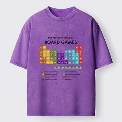Tokyo-Tiger Periodic Table Of Elements In Board Games Washed T-Shirt