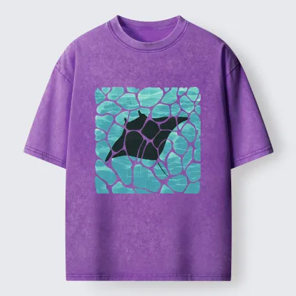 Tokyo-Tiger Manta Ray Fish Washed T-Shirt