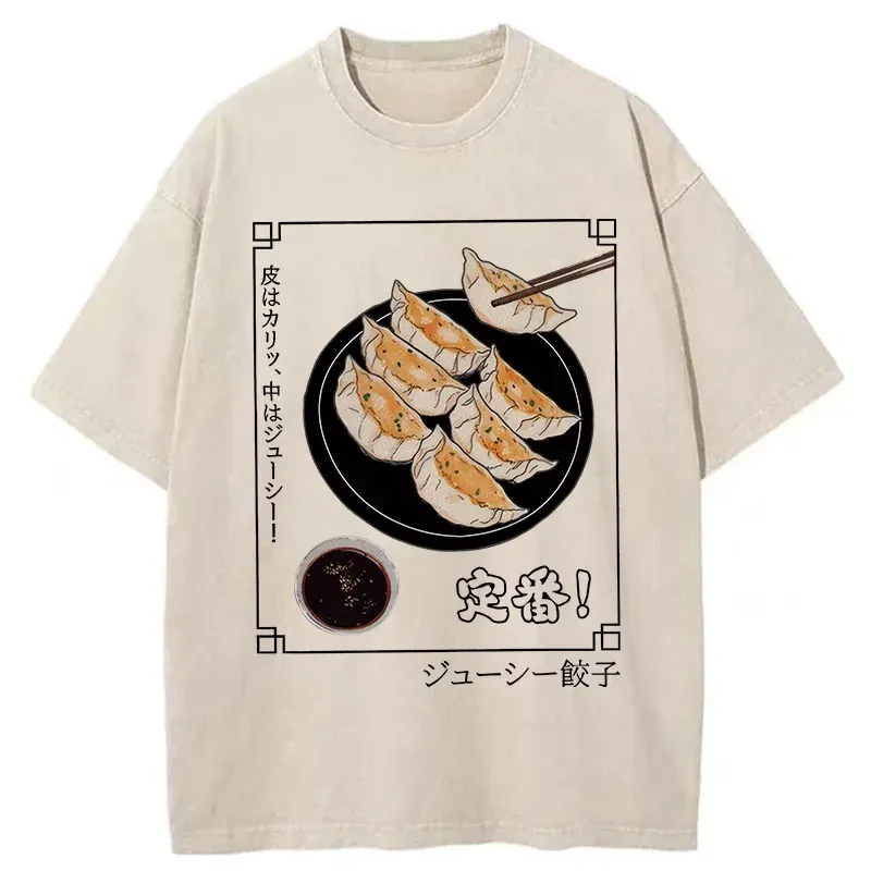 Tokyo-Tiger Japanese Style Dumplings Washed T-Shirt