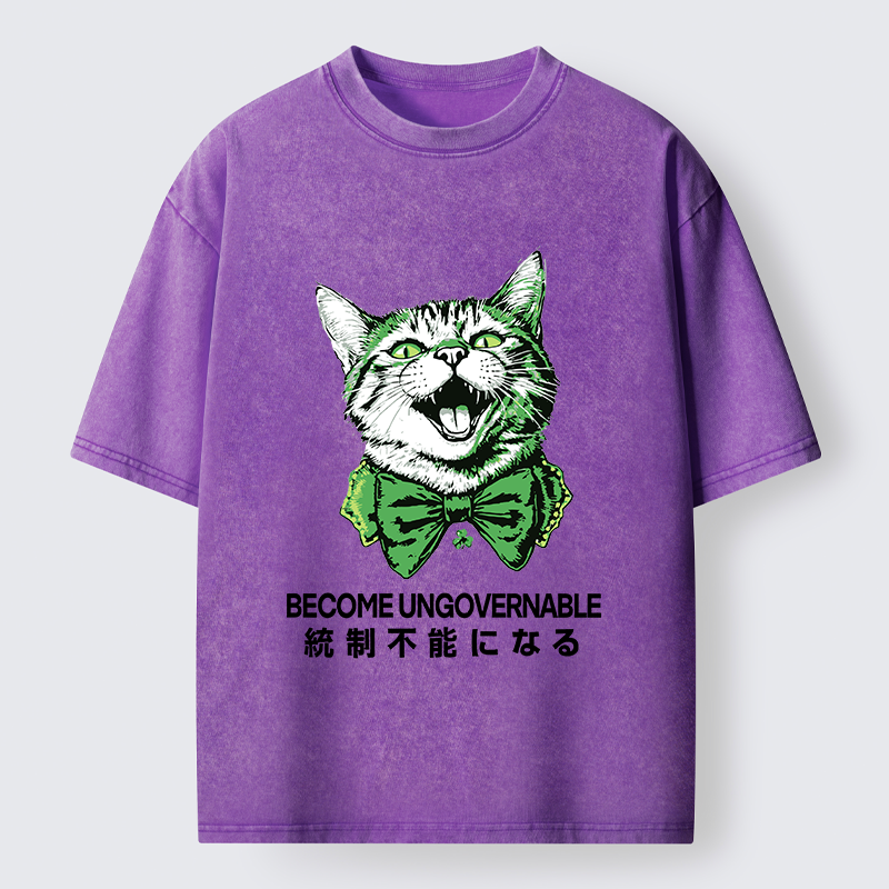 Tokyo-Tiger St. Patrick's Day Prank Cat Washed T-Shirt