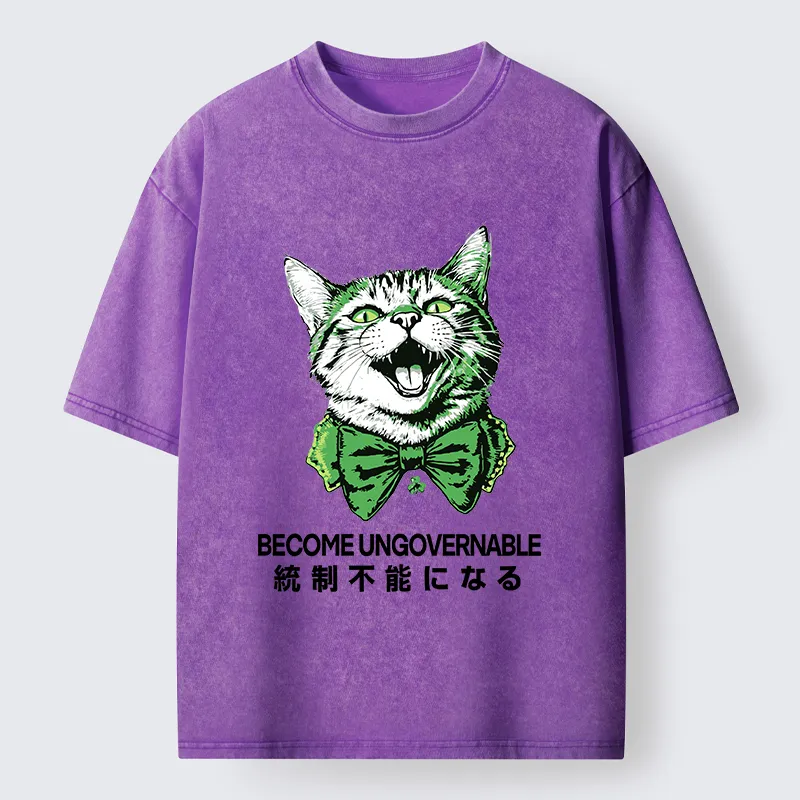 Tokyo-Tiger St. Patrick's Day Prank Cat Washed T-Shirt