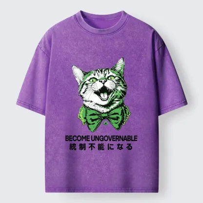 Tokyo-Tiger St. Patrick's Day Prank Cat Washed T-Shirt