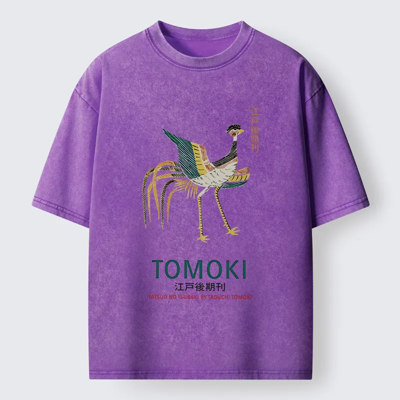 Tokyo-Tiger Japanese Divine Bird Washed T-Shirt