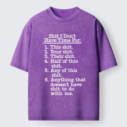 Tokyo-Tiger Shit List Funny Washed T-Shirt