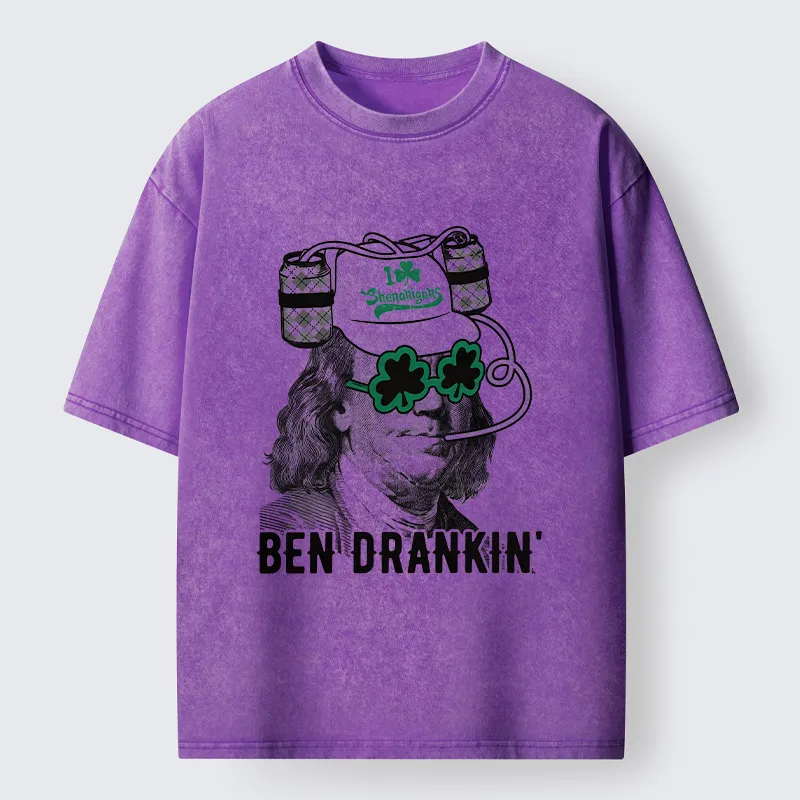 Tokyo-Tiger Ben Drankin St Patrick's Day Washed T-Shirt