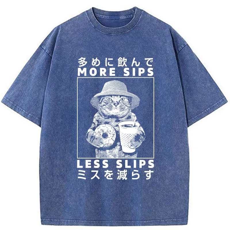 Tokyo-Tiger More Sips Less Slips Washed T-Shirt