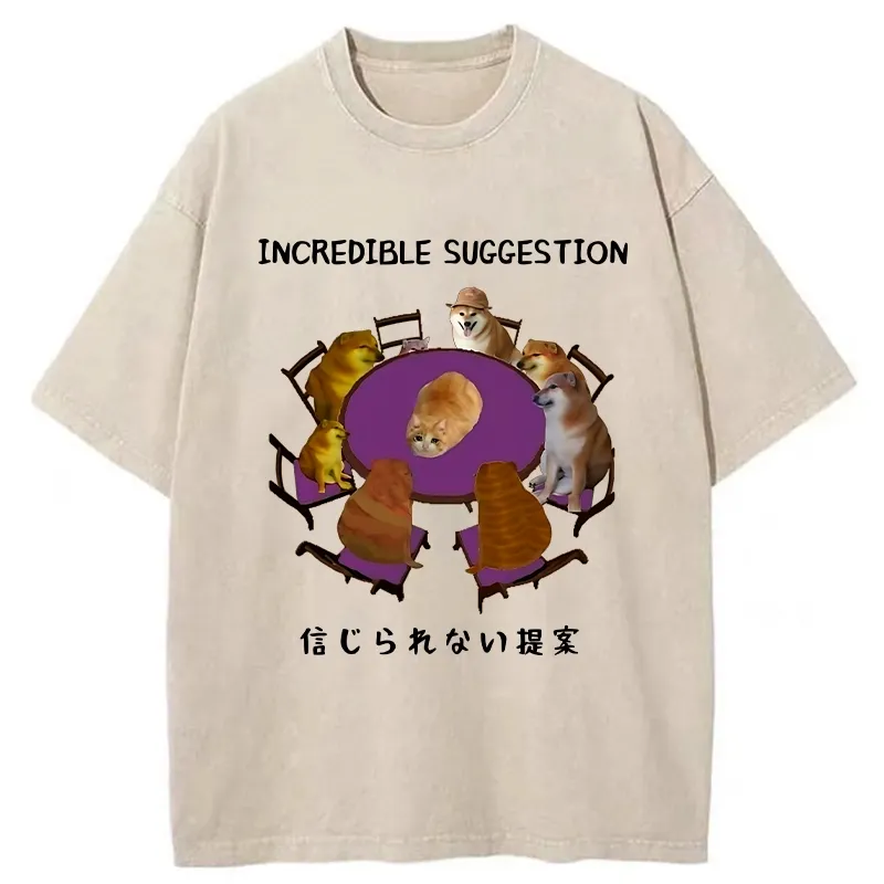 Tokyo-Tiger Funny Incredible Suggestion Washed T-Shirt