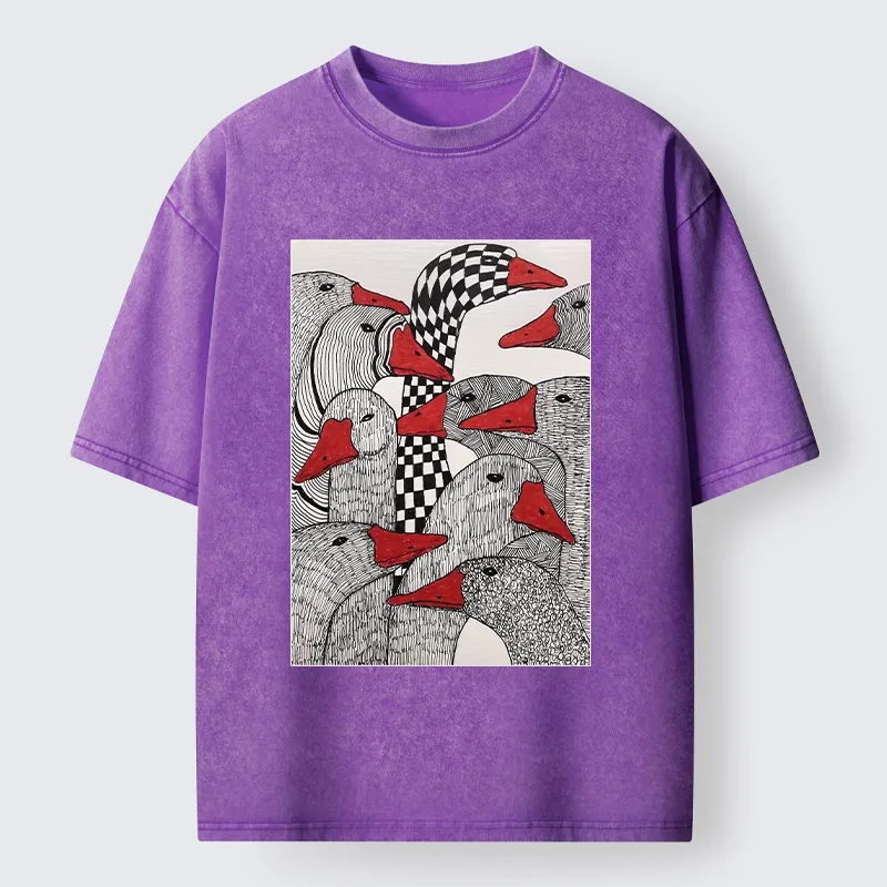 Tokyo-Tiger All Kinds Of Geese Washed T-Shirt