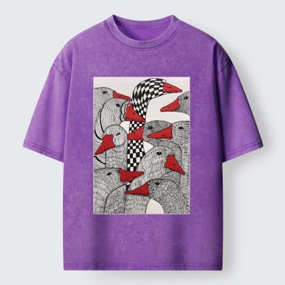 Tokyo-Tiger All Kinds Of Geese Washed T-Shirt