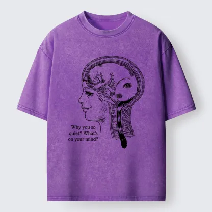 Tokyo-Tiger Brain Full Of Cats Washed T-Shirt