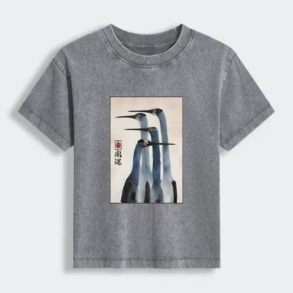 Tokyo-Tiger Retro Sandhill Crane Women's Washed T-shirt