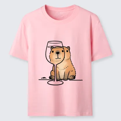 Tokyo-Tiger Capybara With A Glass Classic T-Shirt