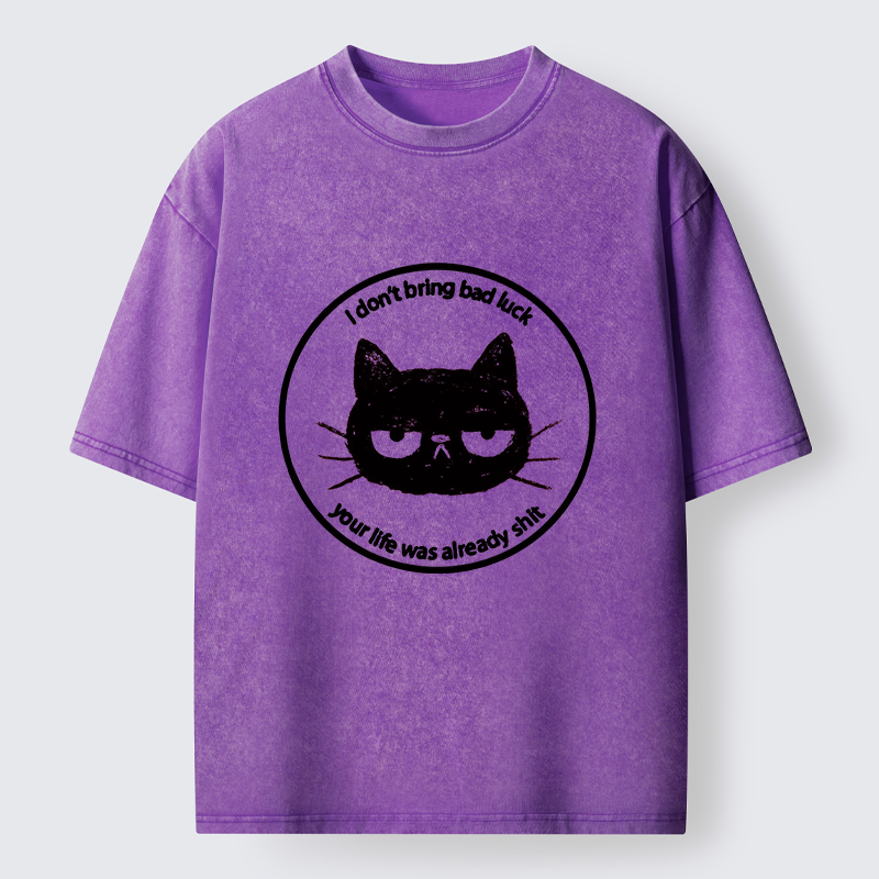 Tokyo-Tiger Black Cat Won't Bring Bad Luck Washed T-Shirt