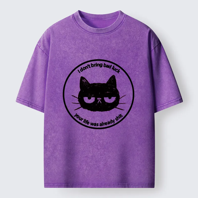 Tokyo-Tiger Black Cat Won't Bring Bad Luck Washed T-Shirt