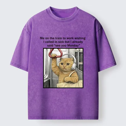 Tokyo-Tiger Working Cat Washed T-Shirt