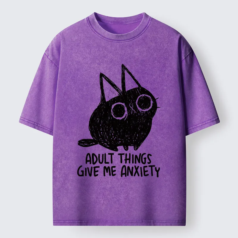 Tokyo-Tiger Adult Anxiety Washed T-Shirt