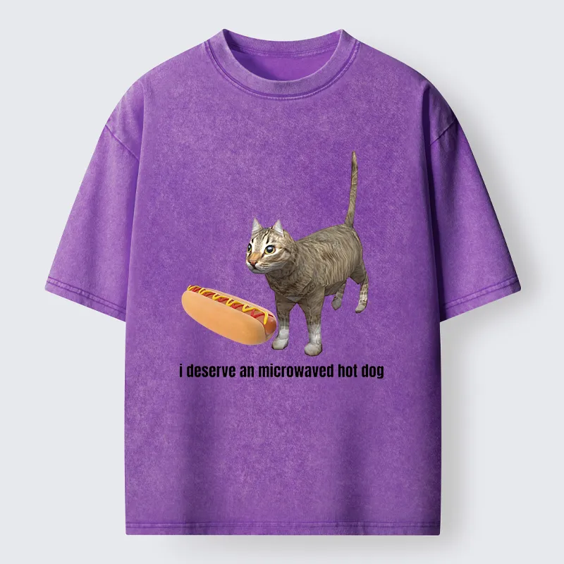 Tokyo-Tiger Microwaved Hot Dog Washed T-Shirt