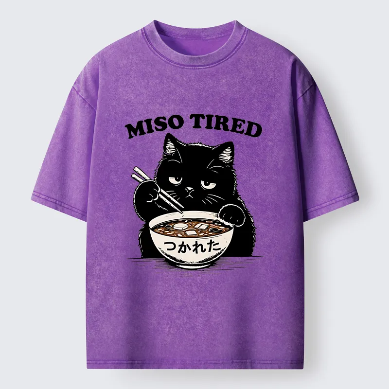 Tokyo-Tiger I Am So Tired Cat Washed T-Shirt
