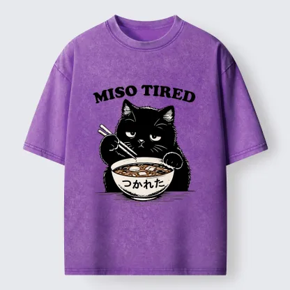Tokyo-Tiger I Am So Tired Cat Washed T-Shirt