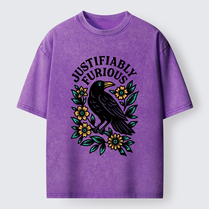 Tokyo-Tiger Rebellious Raven Washed T-Shirt